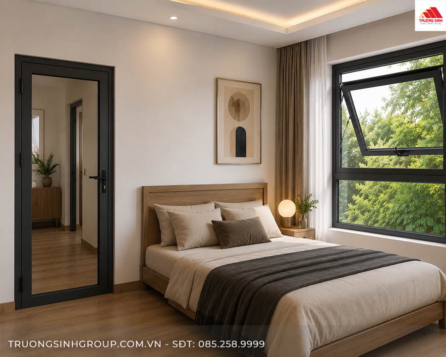 Cửa nhôm kính cho phòng ngủ
